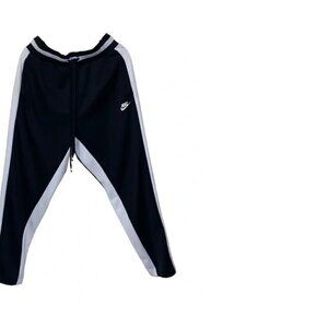 Nike Air Sportswear Track Pants Mens Loose Straight Leg Black White Size Medium